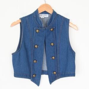 Vintage 90s Denim Crop Vest S